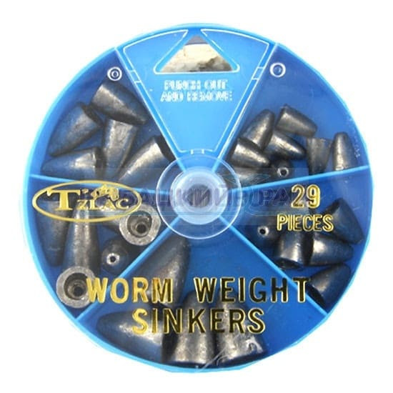 Груз в наборе Takamiya Worm Weight Sinkers TG-520(29шт)