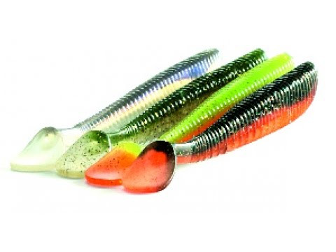 Силикон Reins Flat Jerk 4"(10шт)002 green pumpkin